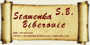Stamenka Biberović vizit kartica